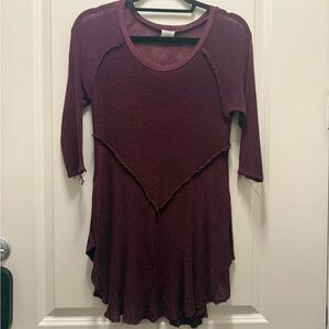 Free People Burgundy Tunic Top